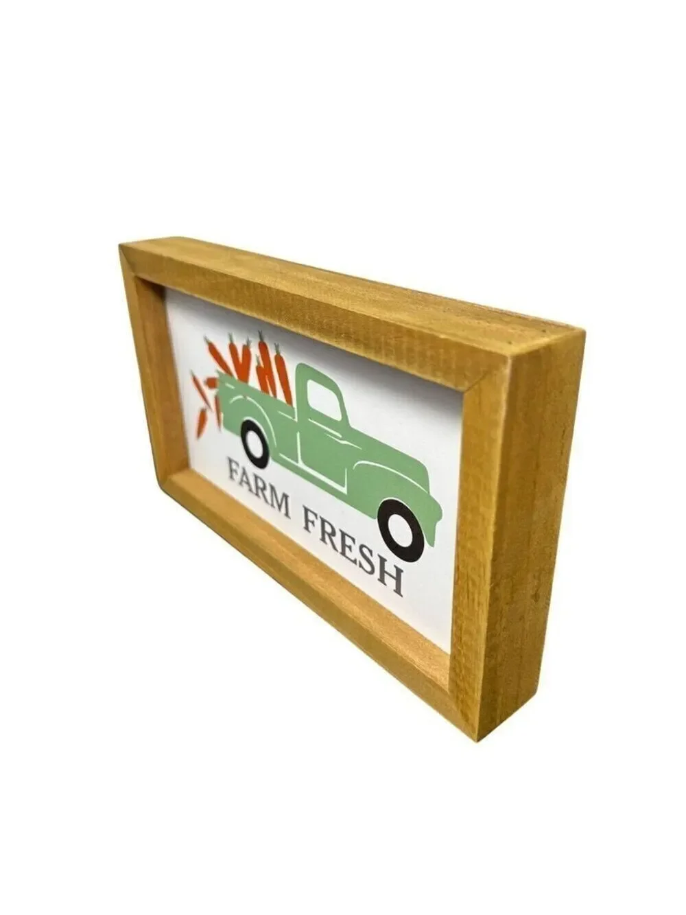 Easter Farm Fresh Wooden Sign Green Truck Carrots Rustic Kitchen Farmhouse Decor